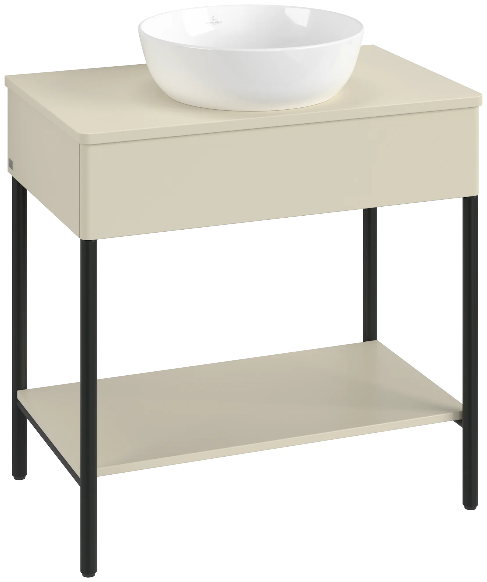 Villeroy & Boch Waschbeckenunterschrank Artis L63011, Silk Grey Matt Lacquer, 800x782x500mm, mit Metallgestell und Beleuchtung