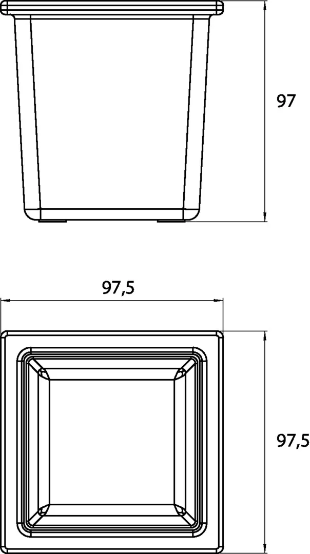 liaison Glasschale für Reling tief, 98 × 99 × 98 mm, chrom