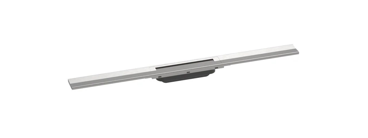 Hansgrohe RainDrain Flex Duschrinne 800 mm, zweiseitig montierbar, höhenverstellbar um 10 mm, Edelstahl V2A (1.4301), bis zu 60 l/min Ablaufleistung