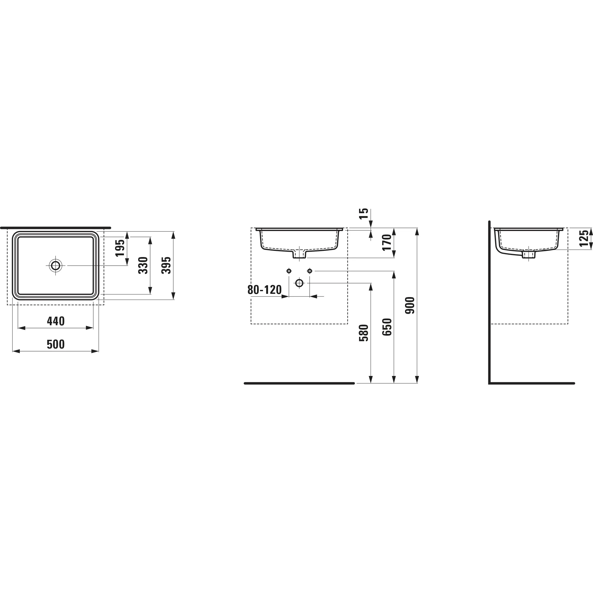 Einbauwaschtisch von unten SAVOY 395x500x170 rechteckig ohne Hahnloch mit Überlauf Oberkante weiß Einbauwaschtisch von unten SAVOY 395x500x170 rechteckig ohne Hahnloch mit Überlauf Oberkante weiß