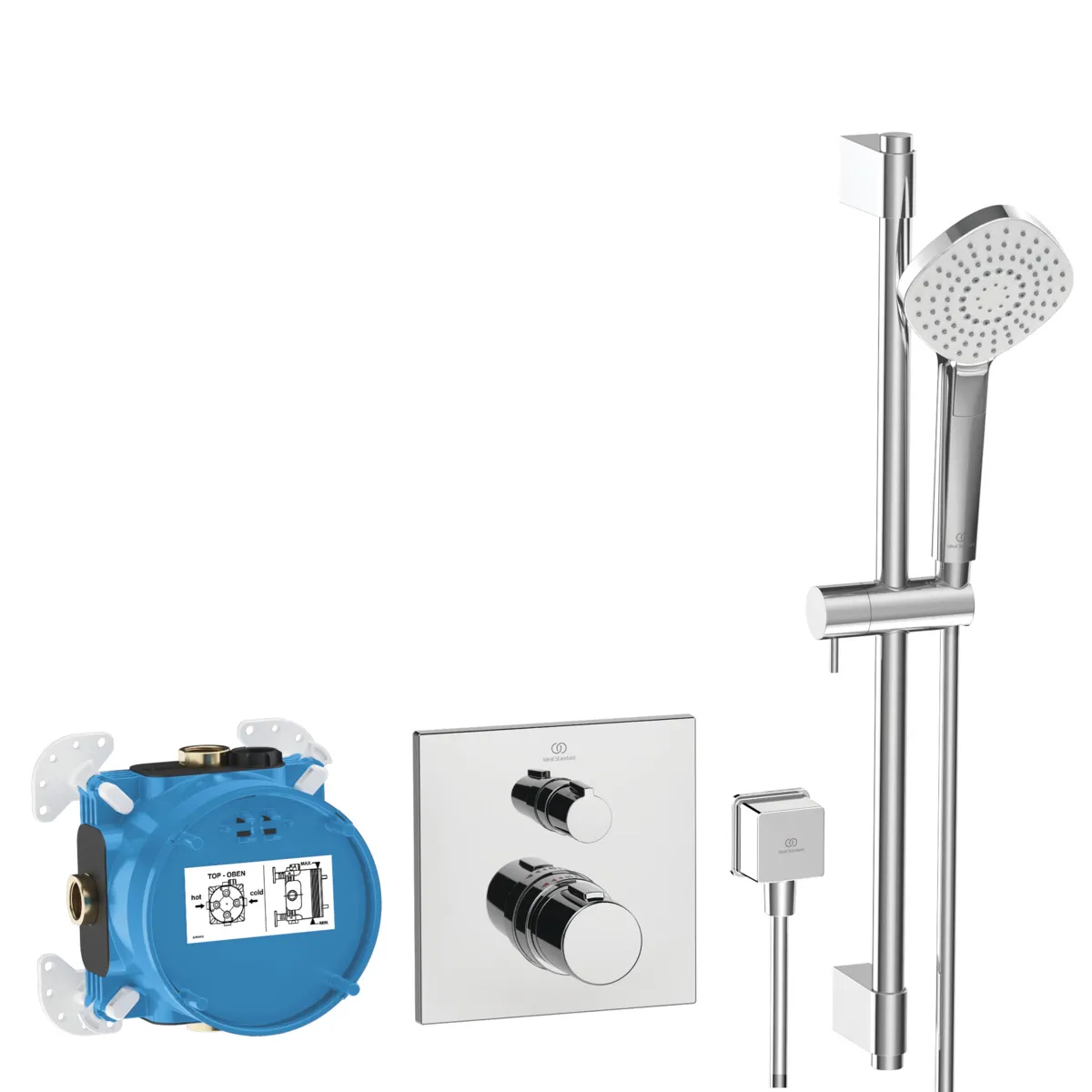 Armaturen-Bundle Unterputz Ceratherm C100 eckig Chrom Armaturen-Bundle Unterputz Ceratherm C100 eckig Chrom