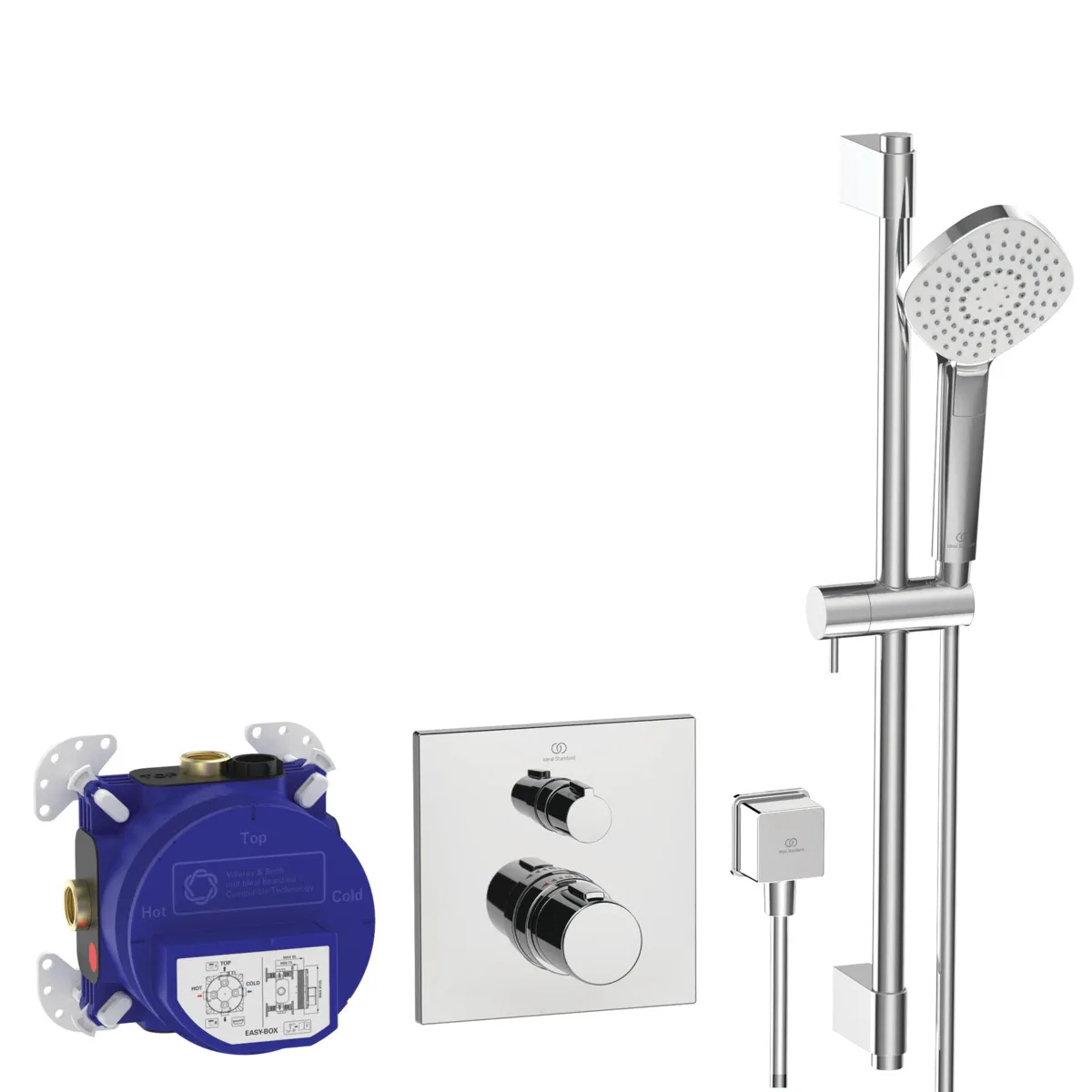 Ideal Standard Ceratherm C100 Armaturen-Bundle Unterputz eckig Chrom Ideal Standard Ceratherm C100 Armaturen-Bundle Unterputz eckig Chrom