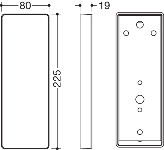 Montageplatte mit Abdeckung des Systems 900, Edelstahl, PVD, zur Aufnahme der mobilen Stützklappgriffe 900.50.4...70, schwarz, in Farbe CK (messing glänzend)