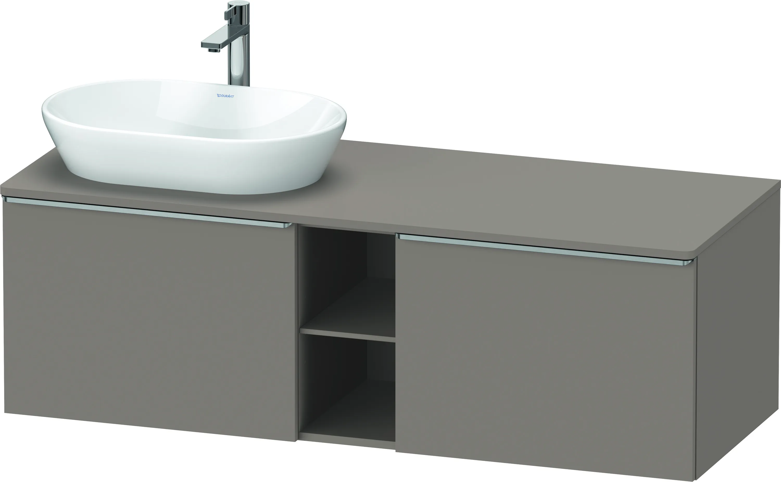 Duravit Waschtischunterschrank wandhängend „D-Neo“ 140 × 45,9 × 55 cm Basalt Matt