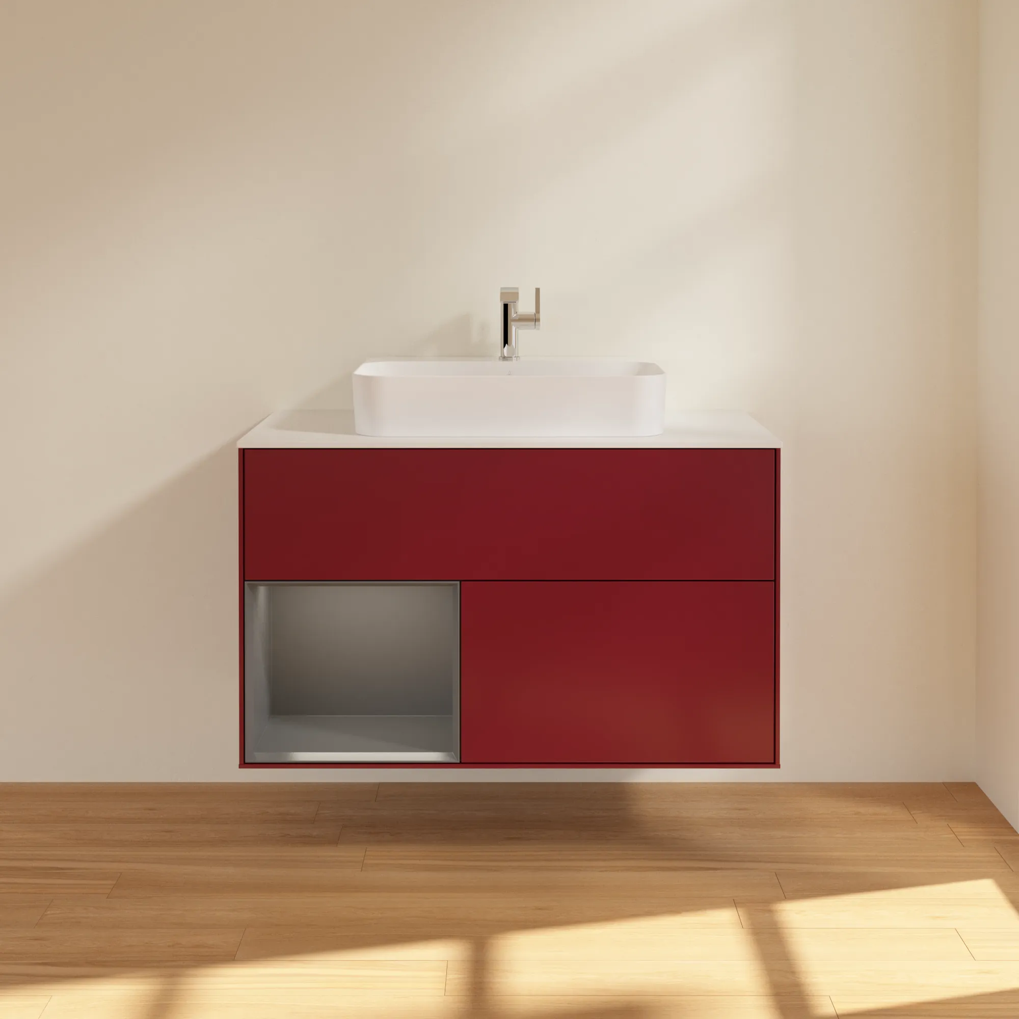 Villeroy & Boch Waschbeckenunterschrank Finion F36, 1000 x 603 x 501 mm, Peony Matt Lacquer, mit Beleuchtung und Push-to-open Funktion Villeroy & Boch Waschbeckenunterschrank Finion F36, 1000 x 603 x 501 mm, Peony Matt Lacquer, mit Beleuchtung und Push-to-open Funktion