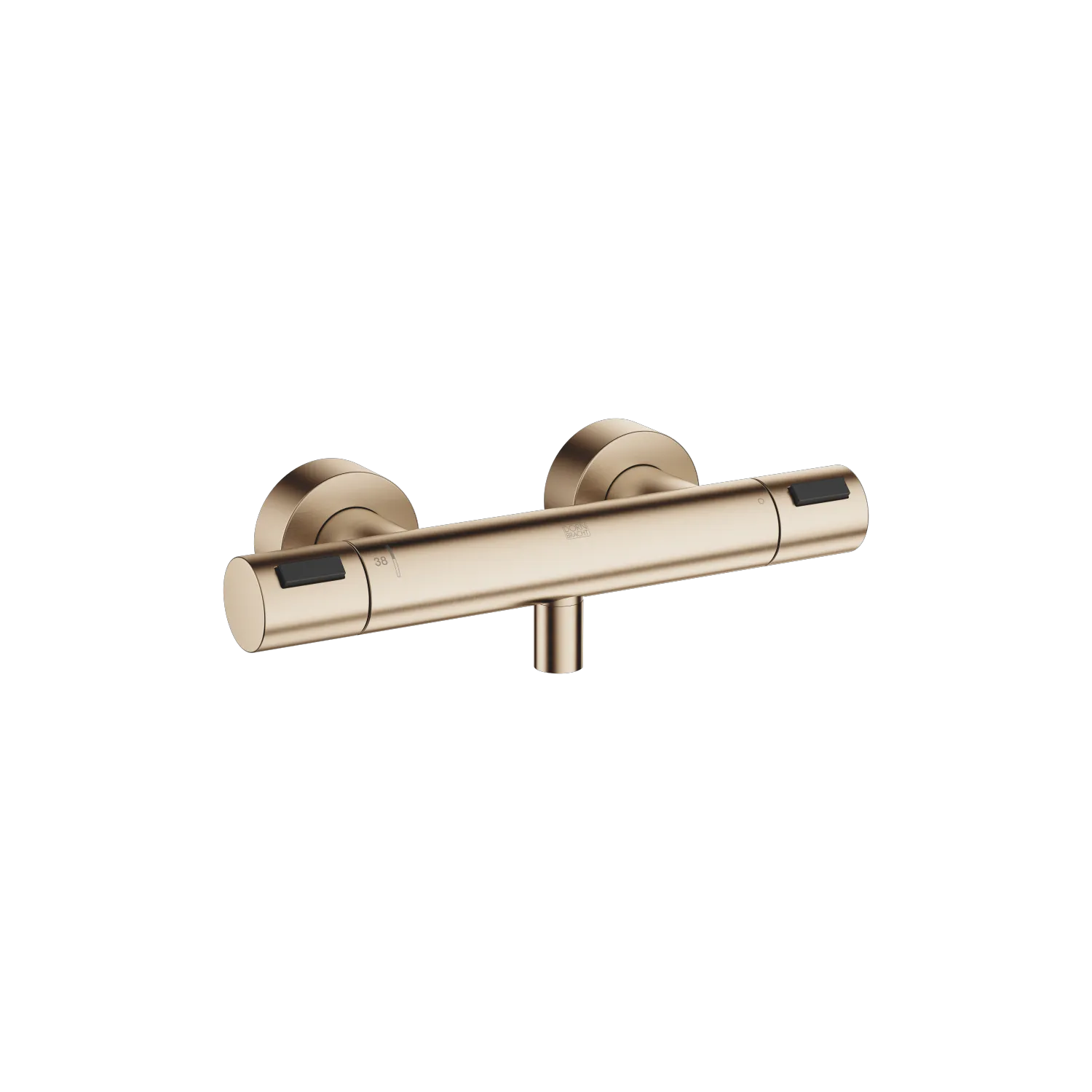 Dornbracht Brause-Thermostat SERIENSPEZIFISCH Light Gold gebürstet PVD, Wandmontage mit Mengenregulierung und FlowReduce-Funktion, Anschluss 1/2", Brauseabgang 3/8"