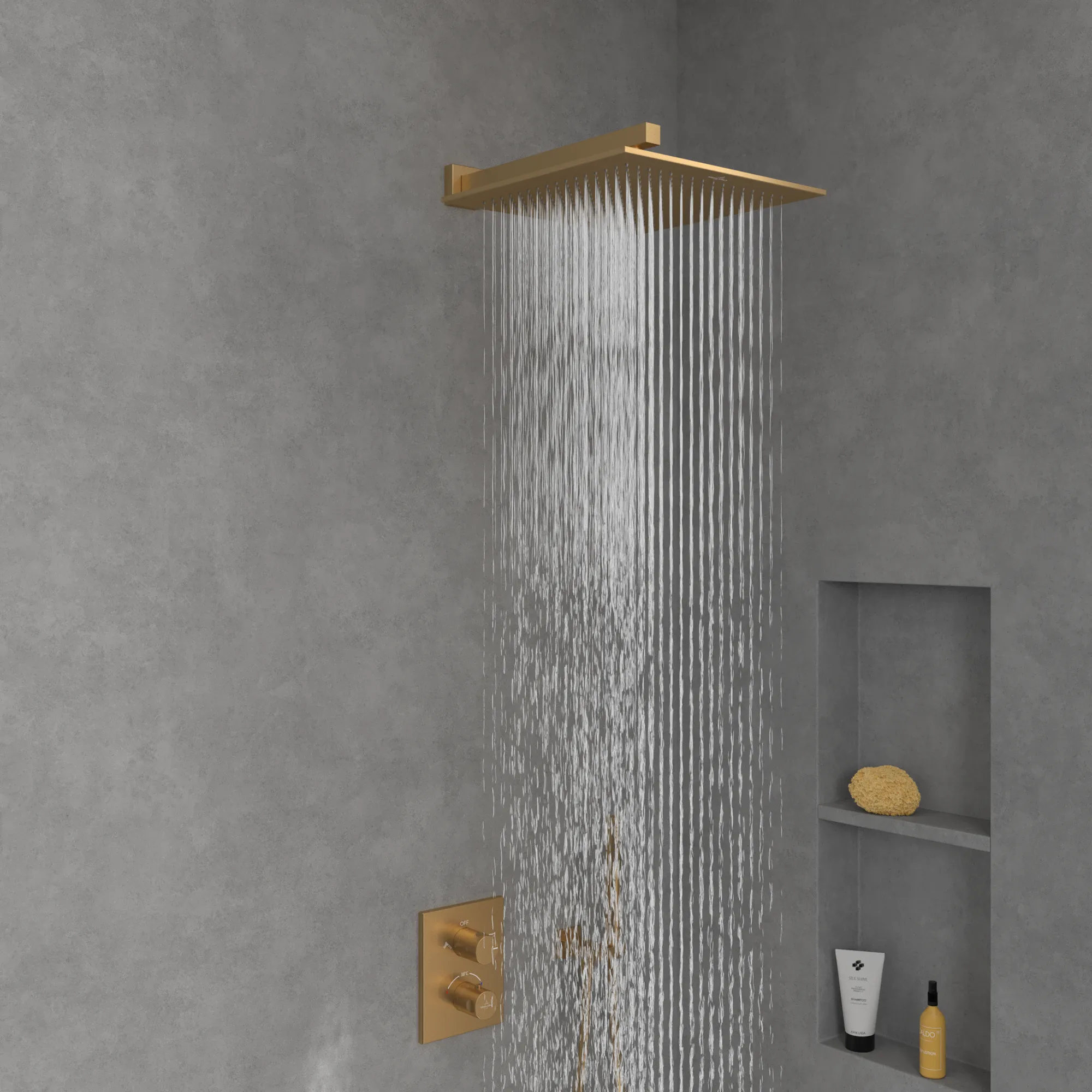 Duschkopf TVC00000600061, quadratisch 35 cm in Brushed Gold Duschkopf TVC00000600061, quadratisch 35 cm in Brushed Gold