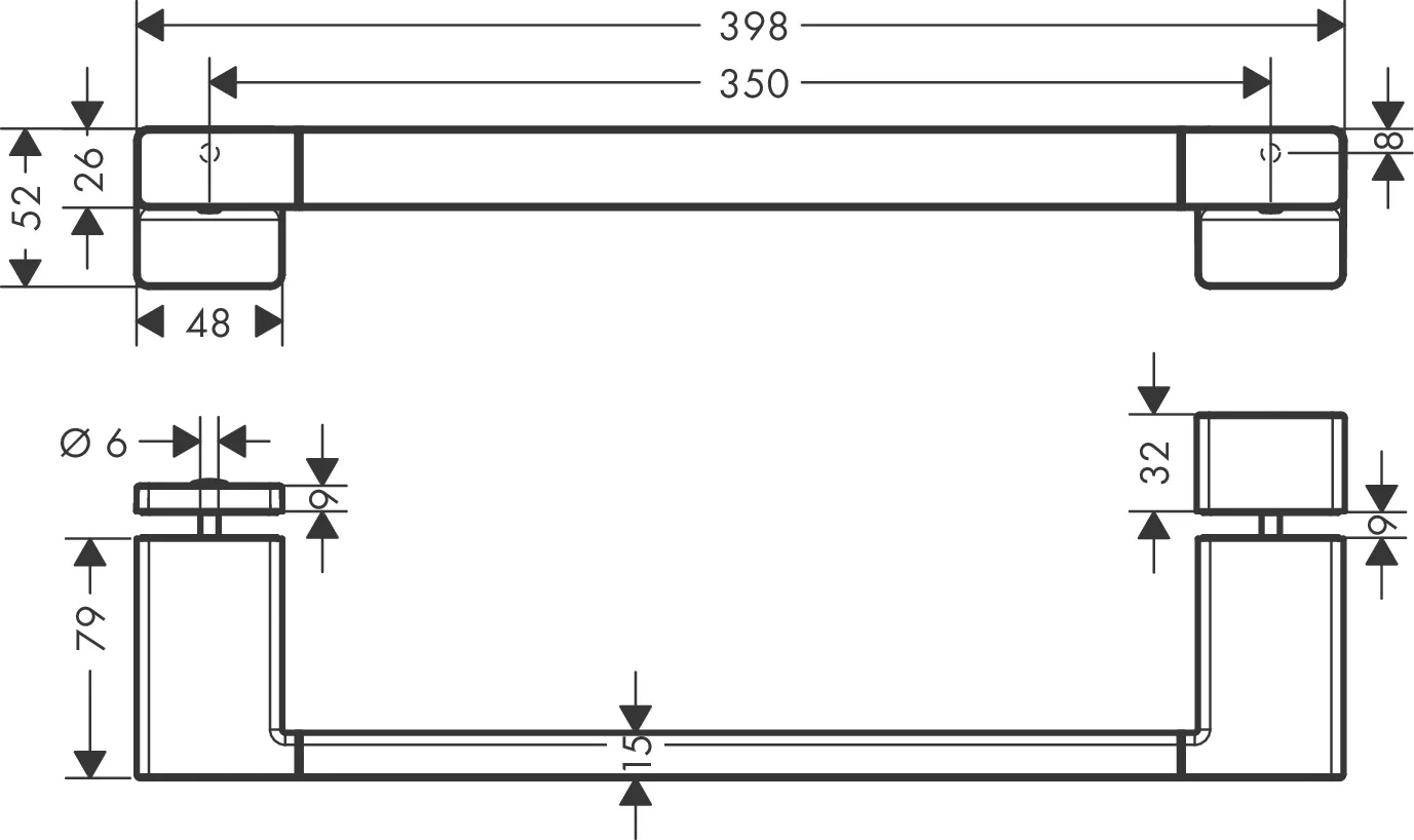 Hansgrohe AddStoris Q Duschtürgriff, Chrom, Länge 398 mm