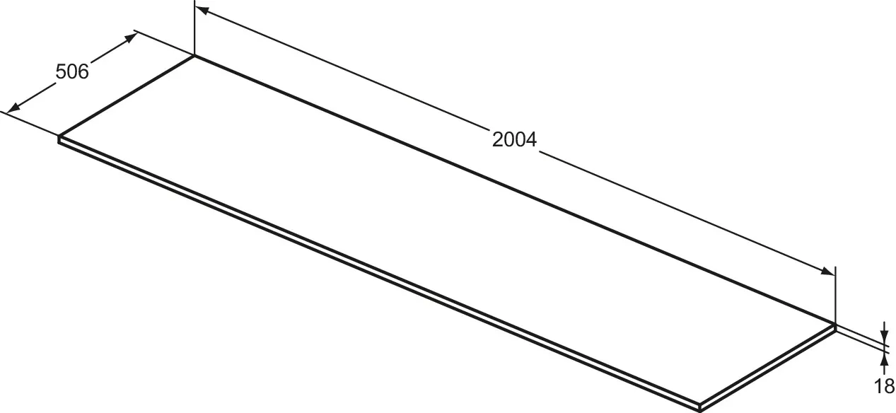 Waschtischplatte i.life B ohne Ausschnitt 2004x506x18mm Weiß matt Waschtischplatte i.life B ohne Ausschnitt 2004x506x18mm Weiß matt