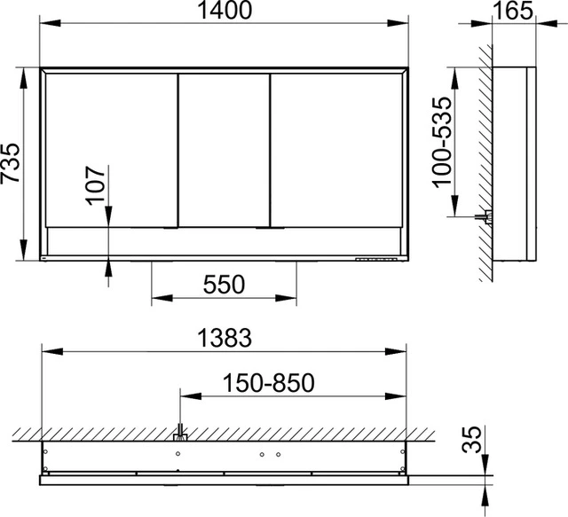 KEUCO Wandvorbau Spiegelschrank mit offenem Ablagefach „Royal Lumos“ in Silber (eloxiert), Aufputz, mit Steckdosen, ohne Spiegelheizung 1400 × 735 × 165 mm KEUCO Wandvorbau Spiegelschrank mit offenem Ablagefach „Royal Lumos“ in Silber (eloxiert), Aufputz, mit Steckdosen, ohne Spiegelheizung 1400 × 735 × 165 mm