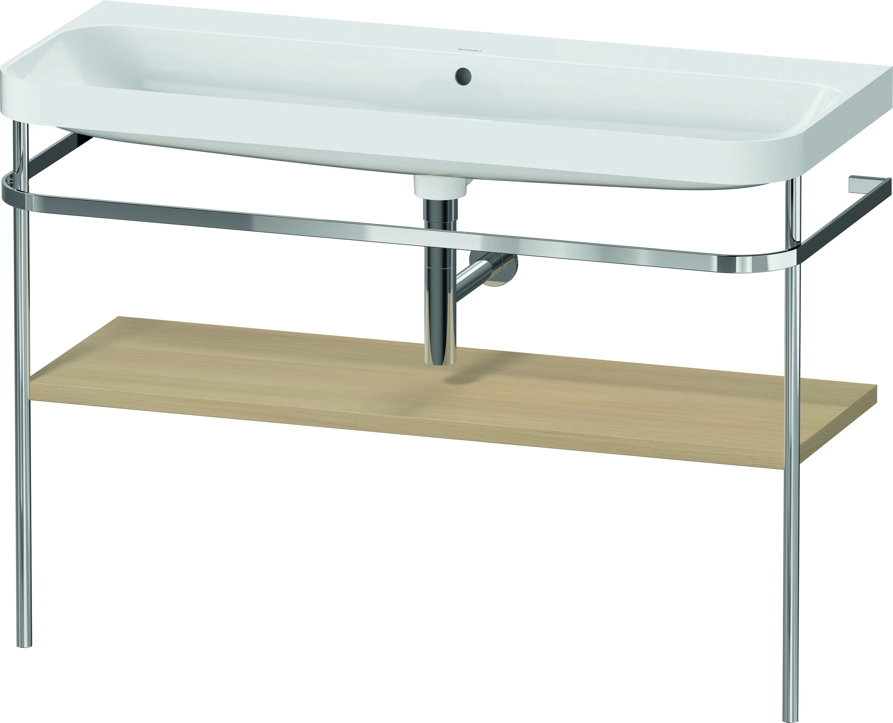 Duravit Waschtischunterschrank c-shaped Set mit Metallkonsole „Happy D.2 Plus“ 117,5 × 85 × 49 cm in Mediterrane Eiche