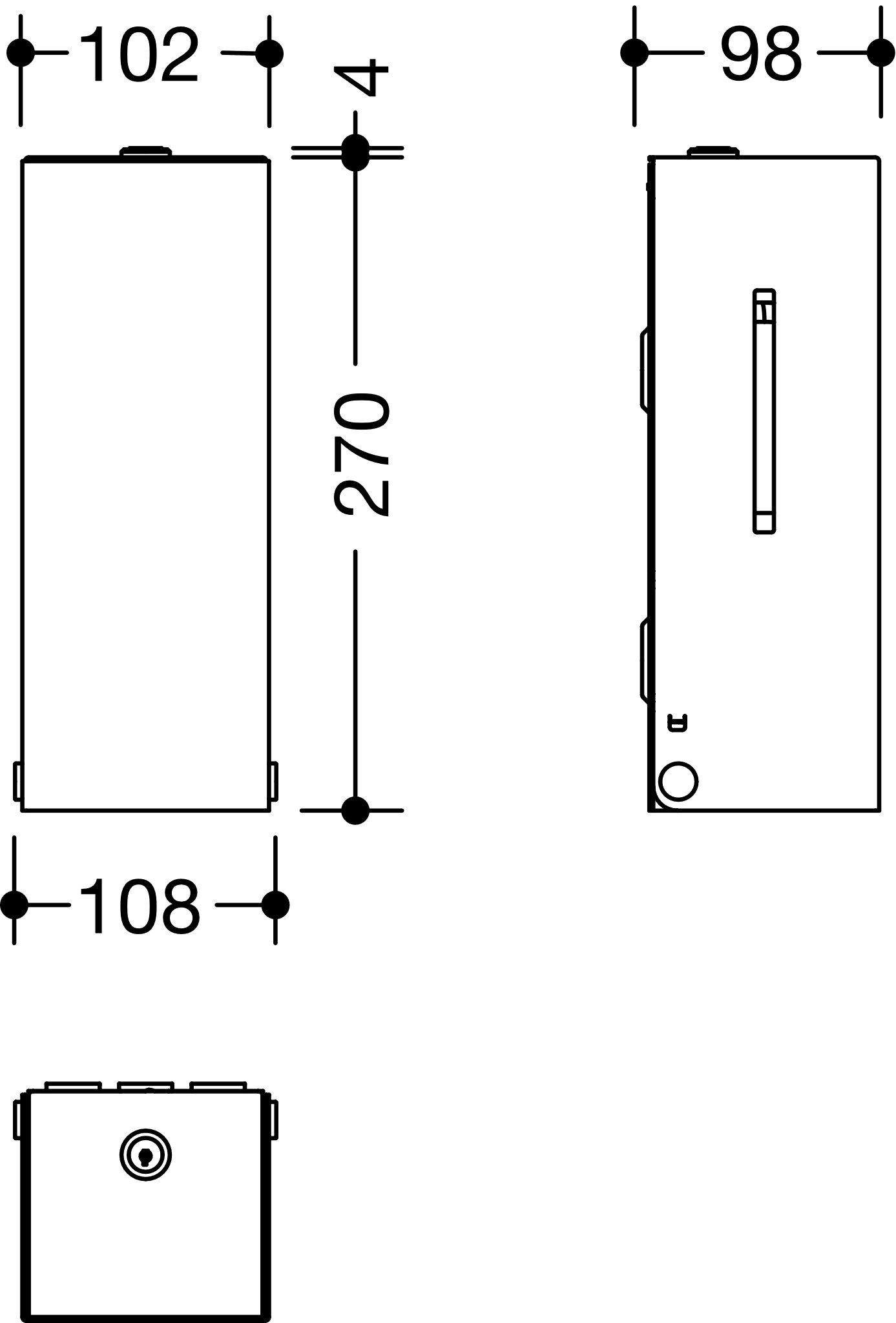 HEWI Seifenspender pulverbeschichtet „System 900“ 9,8 × 10,2 × 27 cm