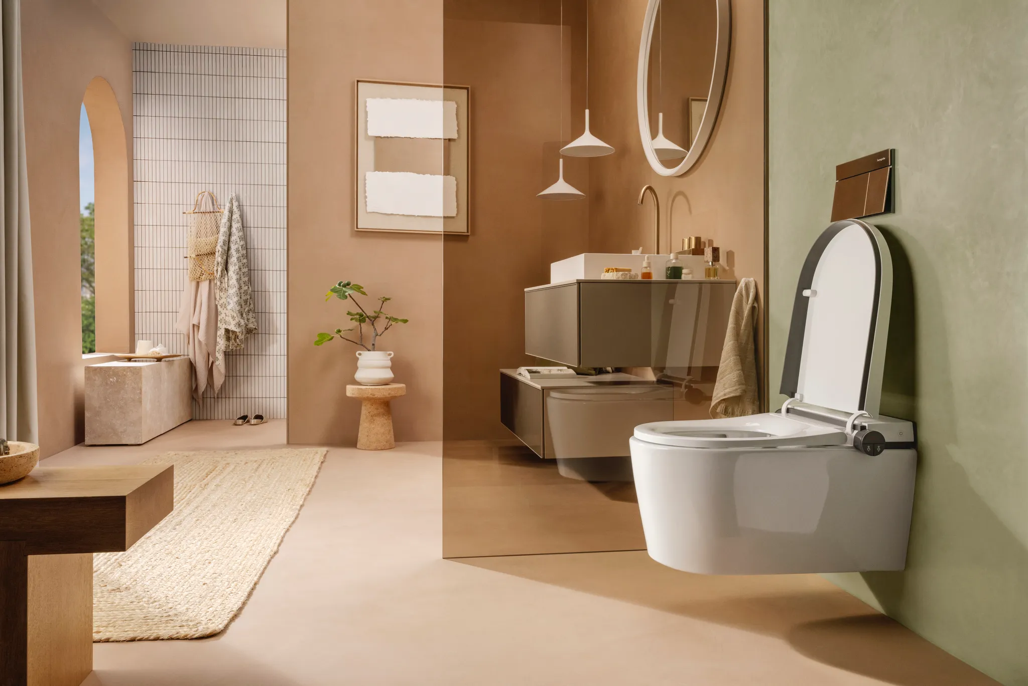 Hansgrohe LavaPura Element S Wand-Dusch-WC Komplett Set AquaHelix Flush, SmartClean, HygieneEffect, Weiß Hansgrohe LavaPura Element S Wand-Dusch-WC Komplett Set AquaHelix Flush, SmartClean, HygieneEffect, Weiß