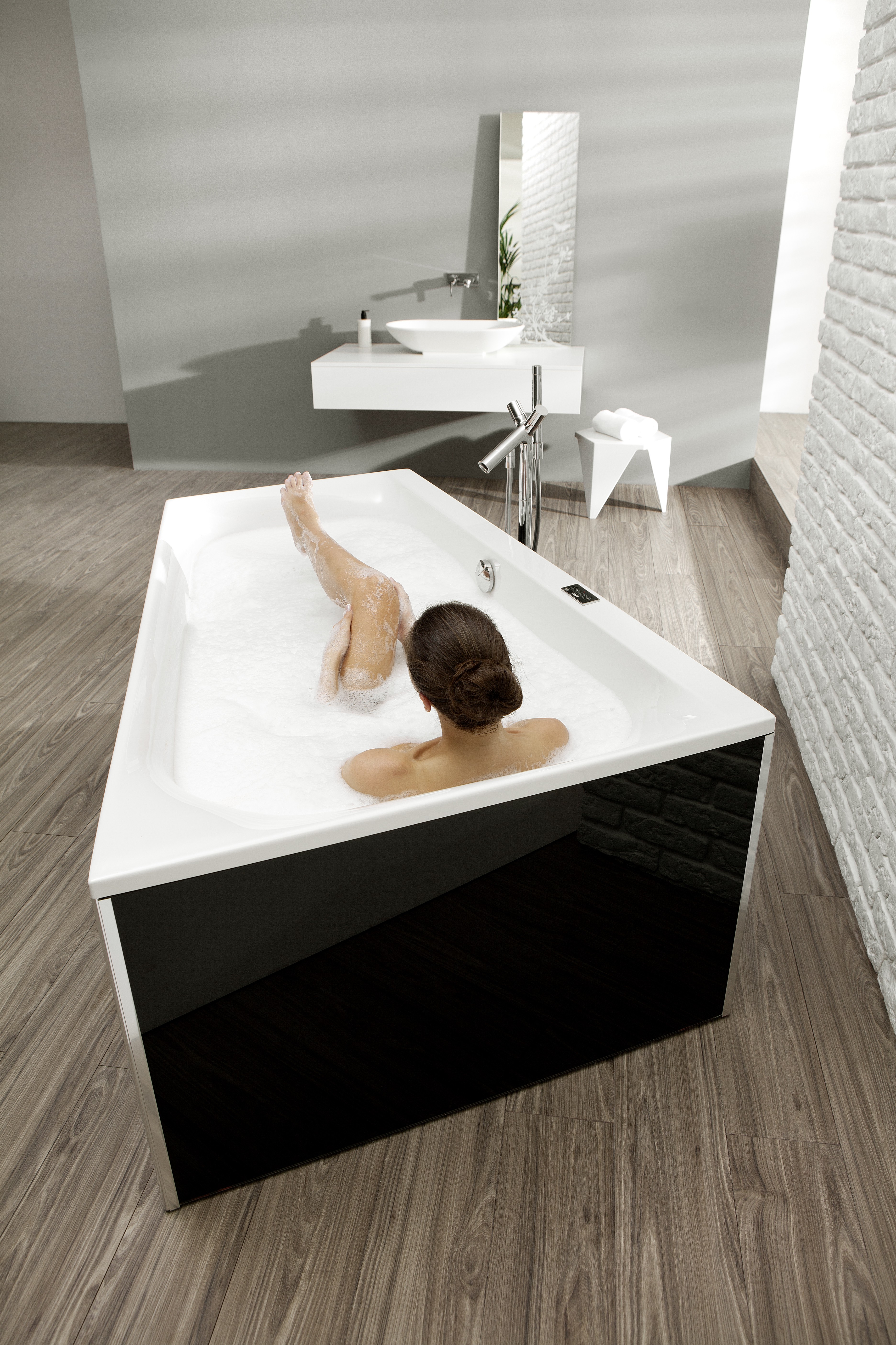 Hoesch Badewanne „Thasos“ trapez 150 × 100 cm, rechts in 