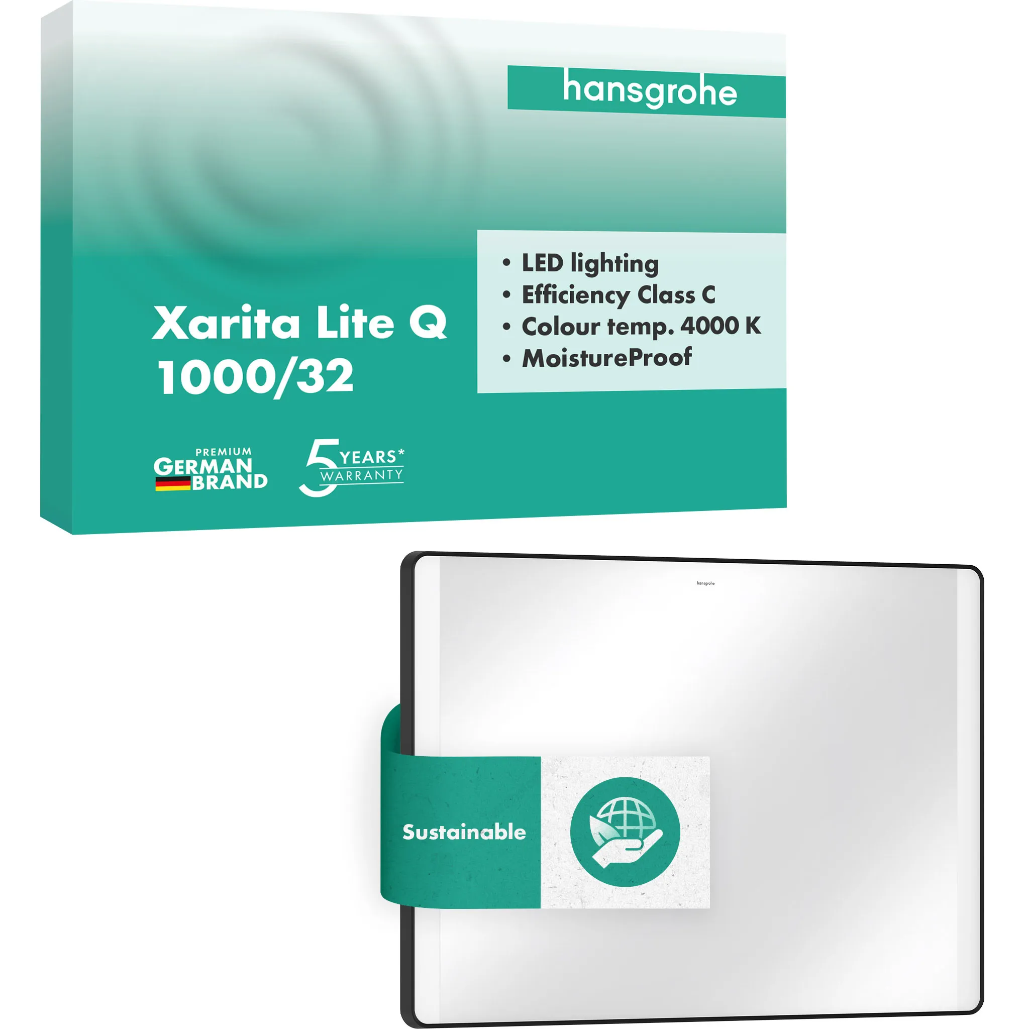 Hansgrohe Spiegel „Xarita Lite Q“ in Mattschwarz
