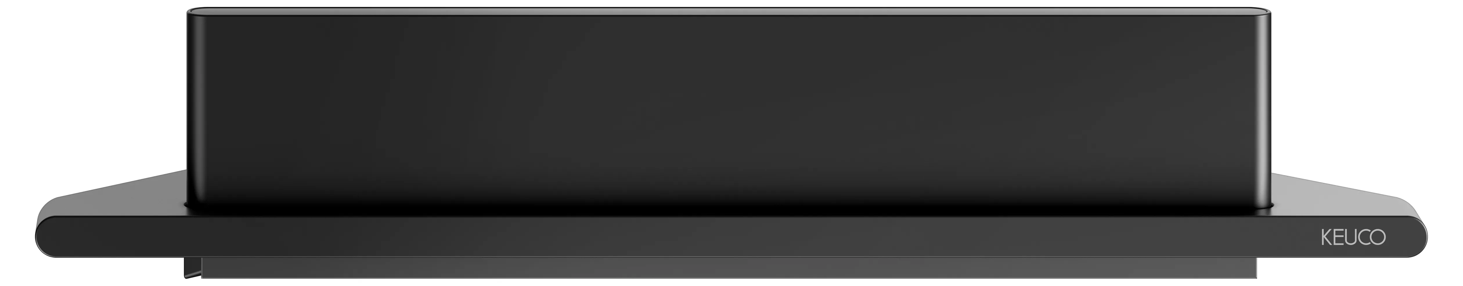 KEUCO AVENO Eckduschablage mit Glasabzieher schwarz matt