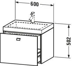 Duravit Waschtischunterschrank wandhängend „Brioso“ 60 × 50,2 × 48 cm in Betongrau Matt