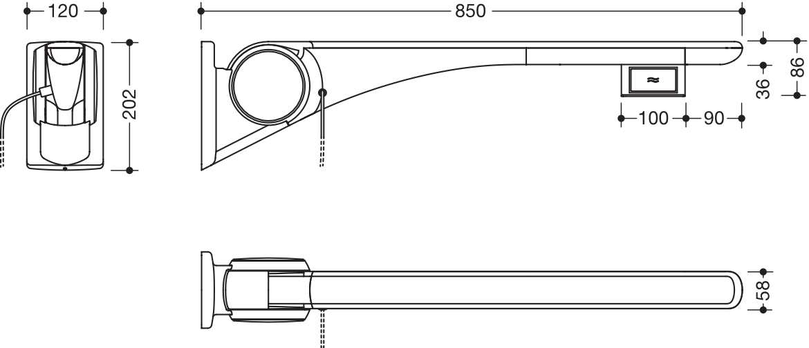 HEWI Stützklappgriff „Serie 802 LifeSystem“