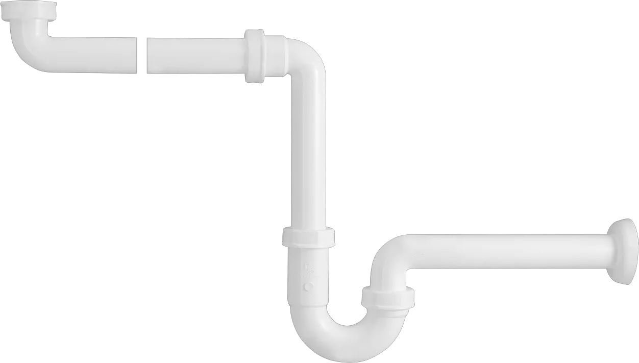 Raumspar-Röhrengeruchverschl. PP weiß 1 1/4″ x 32 mm