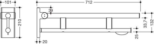 HEWI Stützklappgriff „System 900“