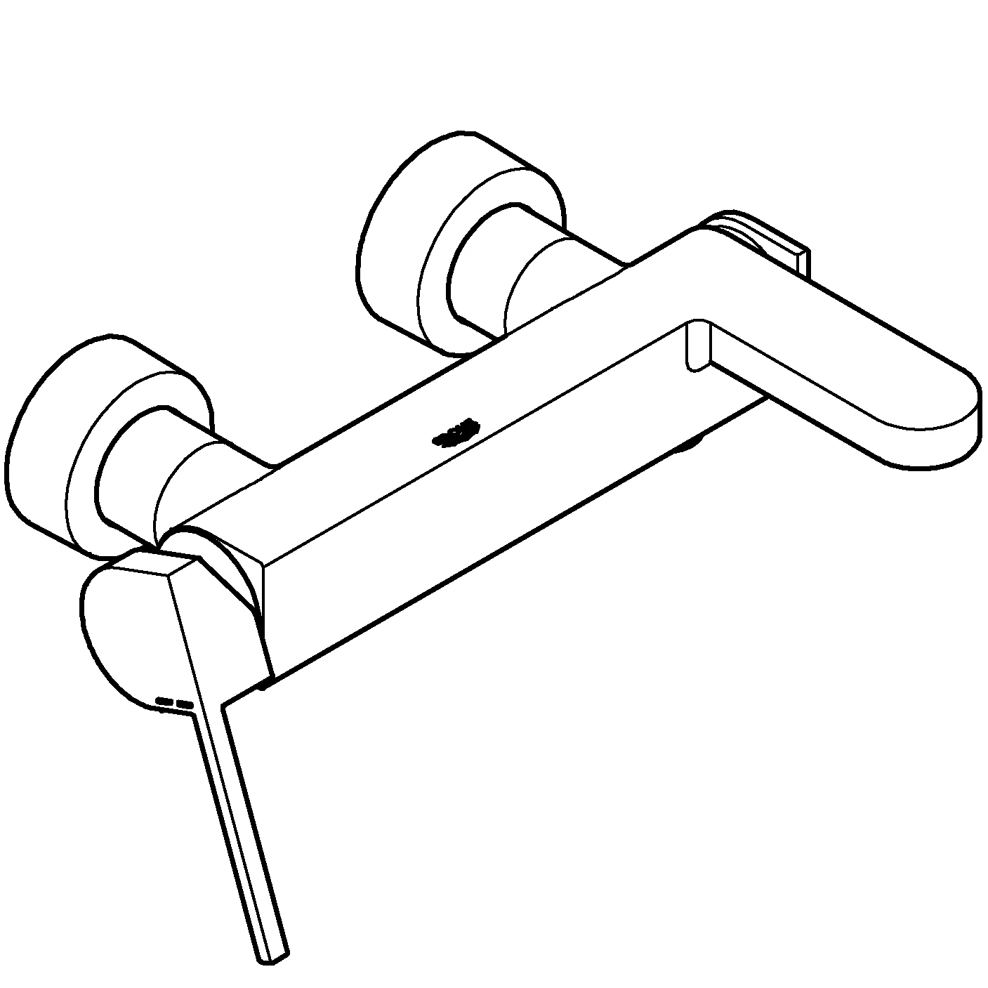 Einhand-Wannenbatterie Plus 33553_3, Wandmontage, chrom