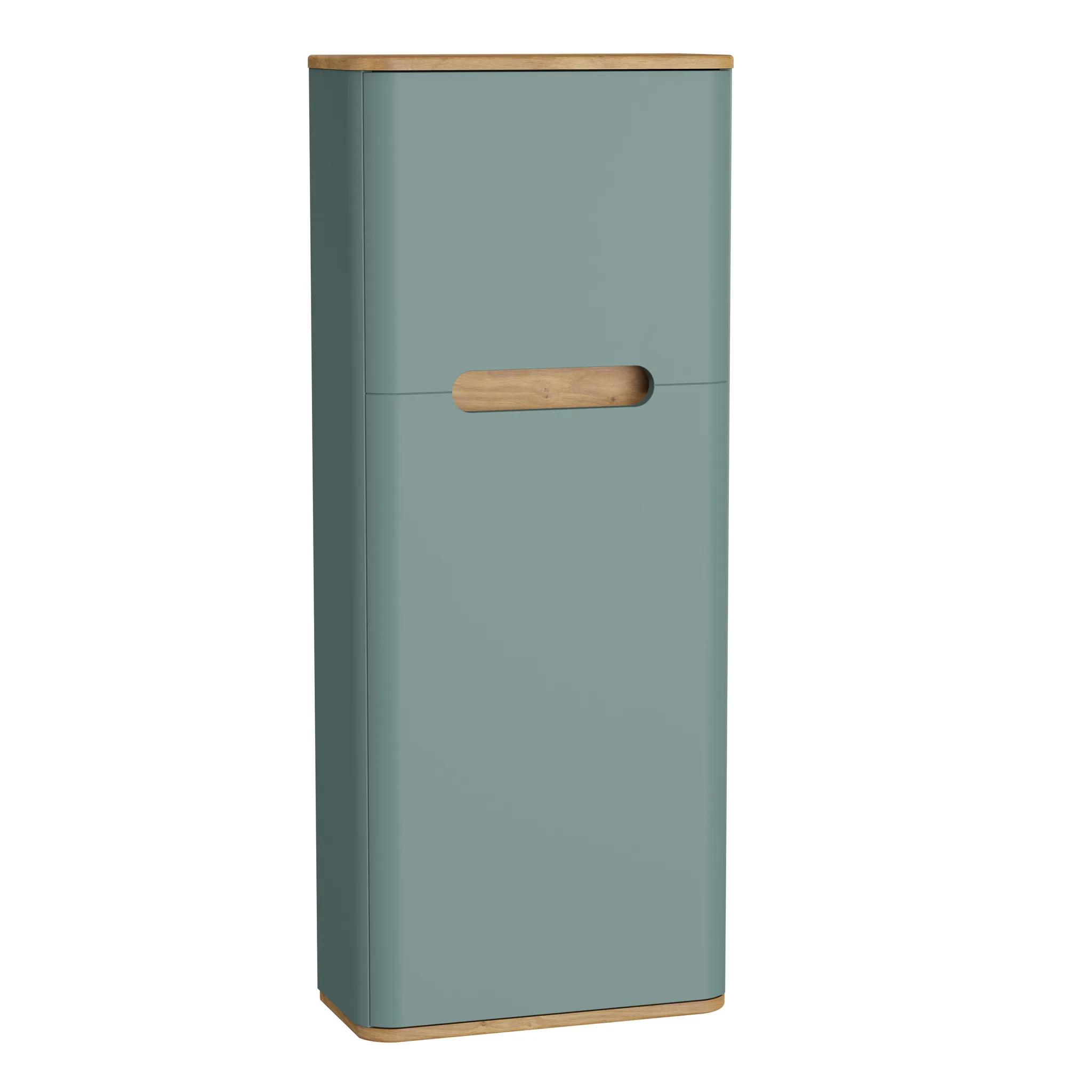 Sento Hochschrank Compact 2 Türen Türanschlag links 50 x 22 x 122 cm Fjordgrün Matt