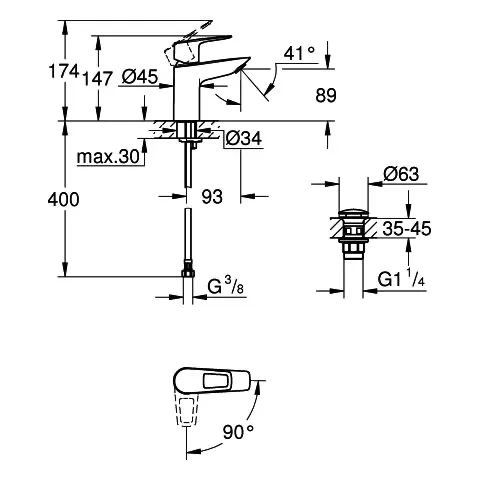 Grohe BauLoop Einhand-Waschtischbatterie, S-Size, Energie-Sparfunktion, chrom Grohe BauLoop Einhand-Waschtischbatterie, S-Size, Energie-Sparfunktion, chrom