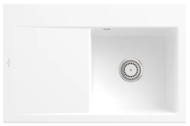 Villeroy & Boch Einbau-Küchenspülbecken „Subway Style“ 45 780 × 510 × 220 mm, für Becken rechts in Stone White Villeroy & Boch Einbau-Küchenspülbecken „Subway Style“ 45 780 × 510 × 220 mm, für Becken rechts in Stone White