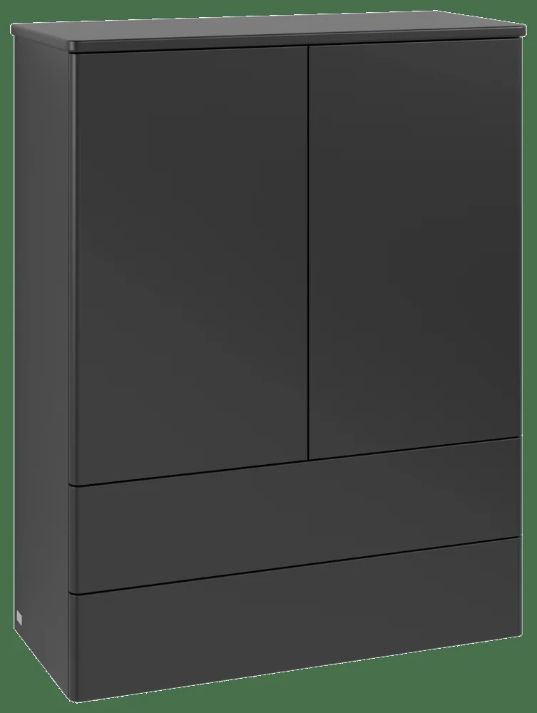 Villeroy & Boch Antao Highboard K47, 814x1039x356mm, 2 Türen, Black Matt Lacquer