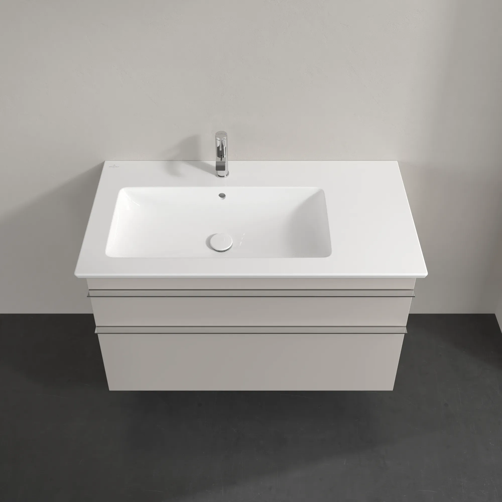 Villeroy & Boch Waschtischunterschrank „Venticello“ für Schrankwaschtisch 953 × 590 × 502 mm Cashmere Grey, für Becken links