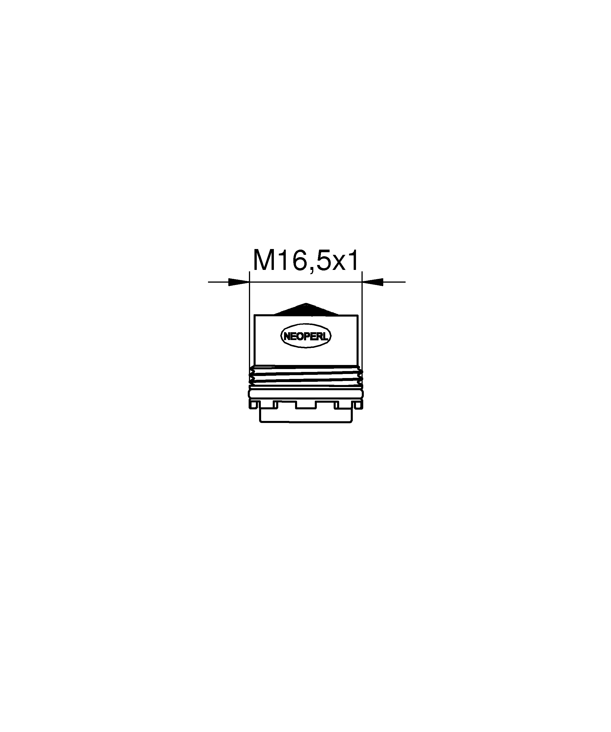 Mousseur 46765, Außengewinde, M 16,5 × 1, 5,7 l/min bei 3 bar, integriert