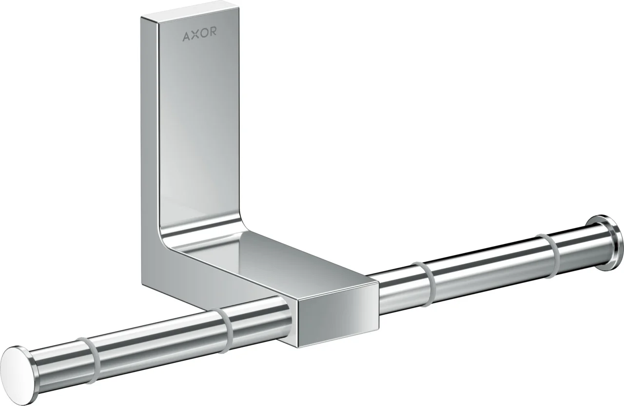 Hansgrohe AXOR Universal Rectangular Toilettenpapierhalter doppelt, Chrom, Wandmontage, Metall, für 2 Papierrollen