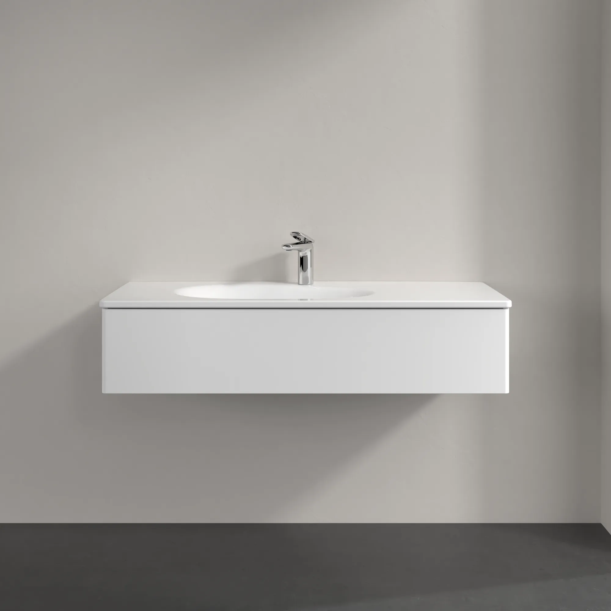 Villeroy & Boch Waschbeckenunterschrank Antao K03, 1188x256x493 mm, White Matt Lacquer, mit SoftClosing und Push-to-open Funktion