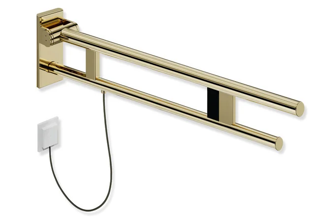 HEWI Stützklappgriff Duo Design A, Edelstahl PVD, Ausladung 850 mm, E-Ausführung, rechts HEWI Stützklappgriff Duo Design A, Edelstahl PVD, Ausladung 850 mm, E-Ausführung, rechts