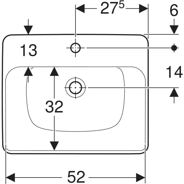 Vorbauwaschbecken „Variform“, rechteckig in weiß alpin