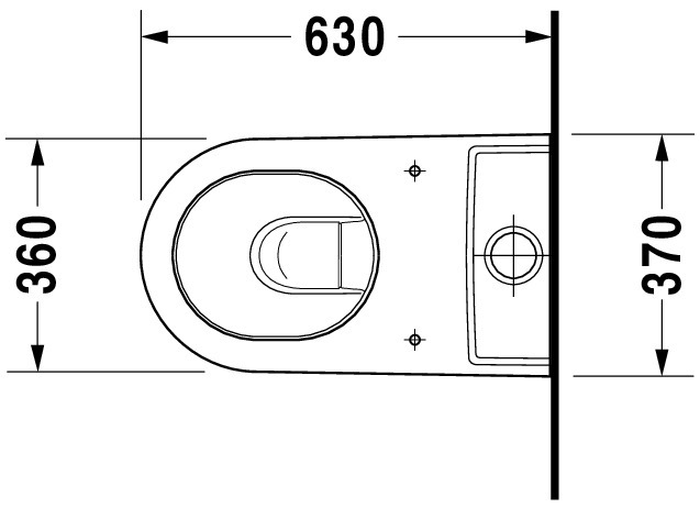 Stand-WC Kombi Starck 2 630 mm Tiefspüler, fürSPK, Abg.Vario, weiß
