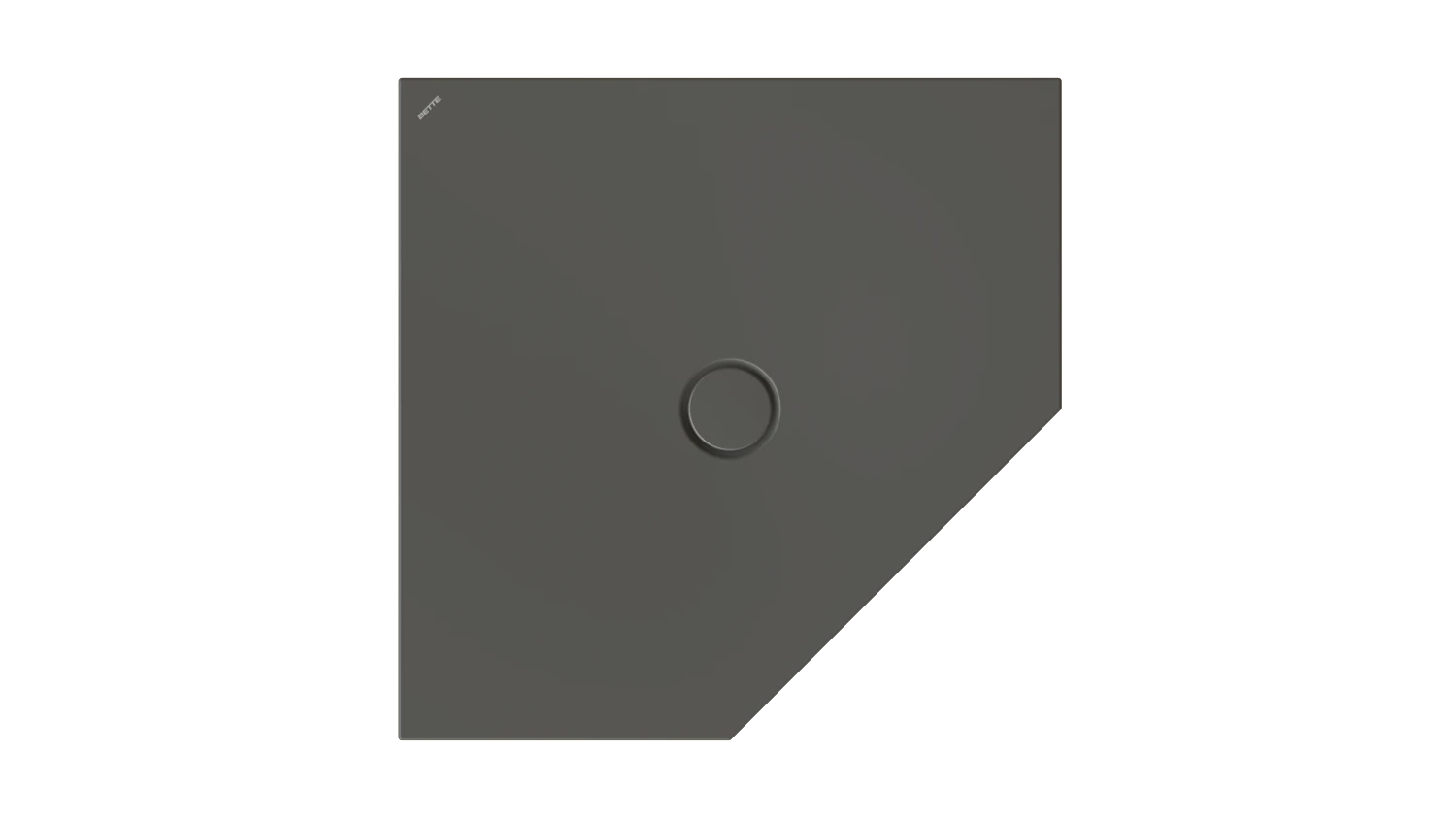 Bette fünfeck Duschwanne „BetteFloor Caro“ 90 × 90 cm in Anthracite