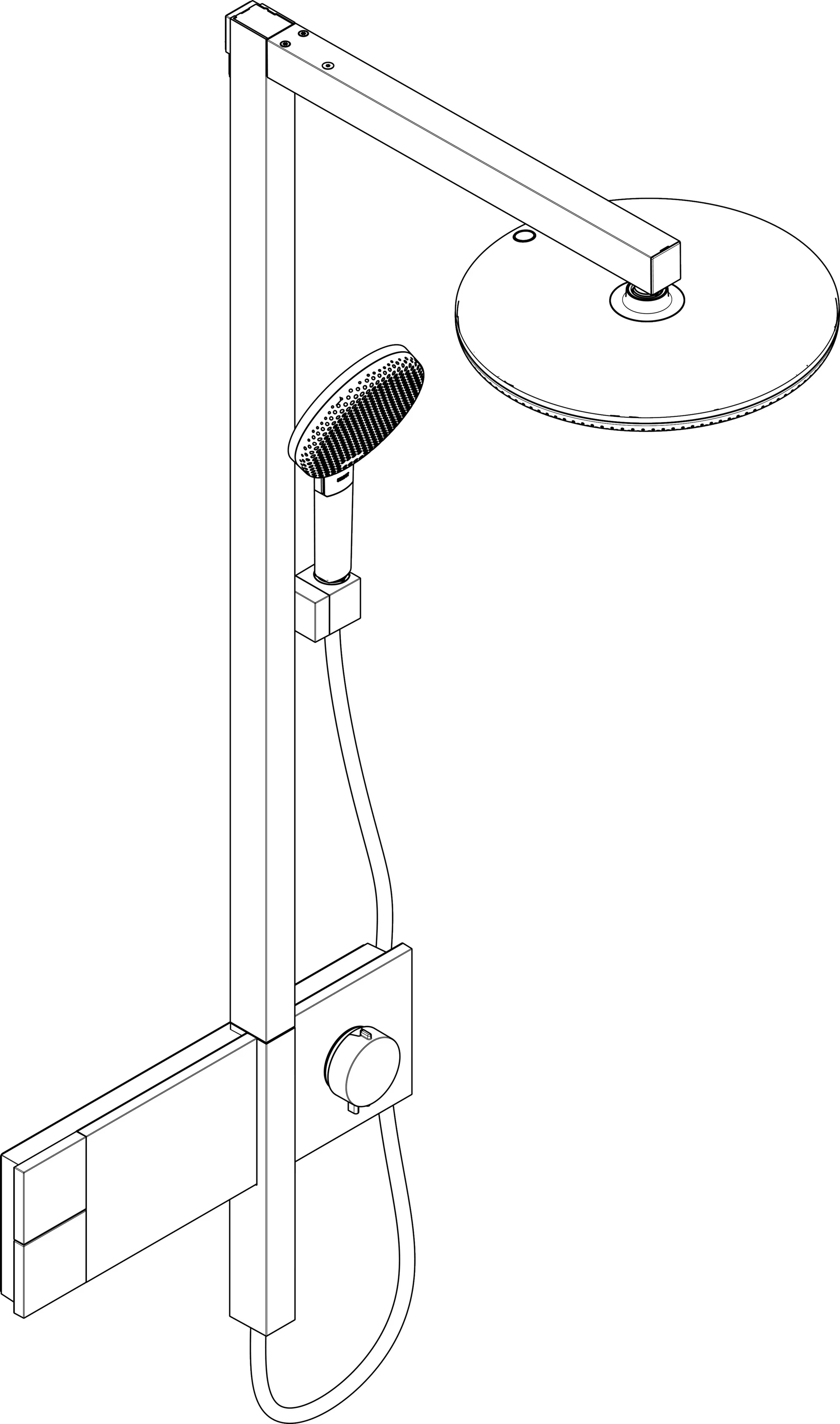Hansgrohe Raindance Alive S Showerpipe 300 1jet EcoSmart mit Thermostat BBR, Brushed Bronze, 300 mm Brausekopfgröße, Aufputzinstallation