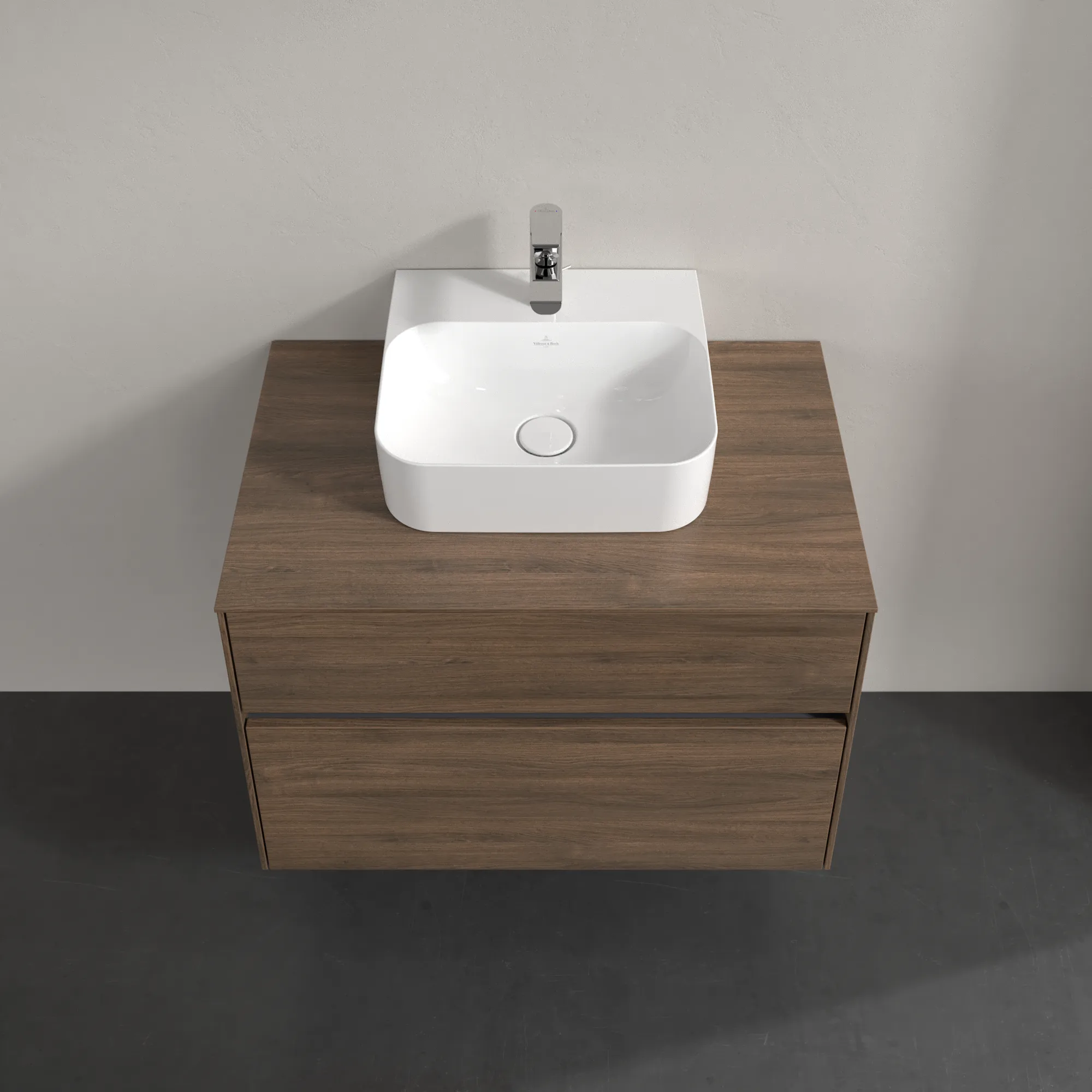 Villeroy & Boch Waschtischunterschrank „Collaro“ 800 × 548 × 500 mm Arizona Oak, mit Beleuchtung, für Becken mittig