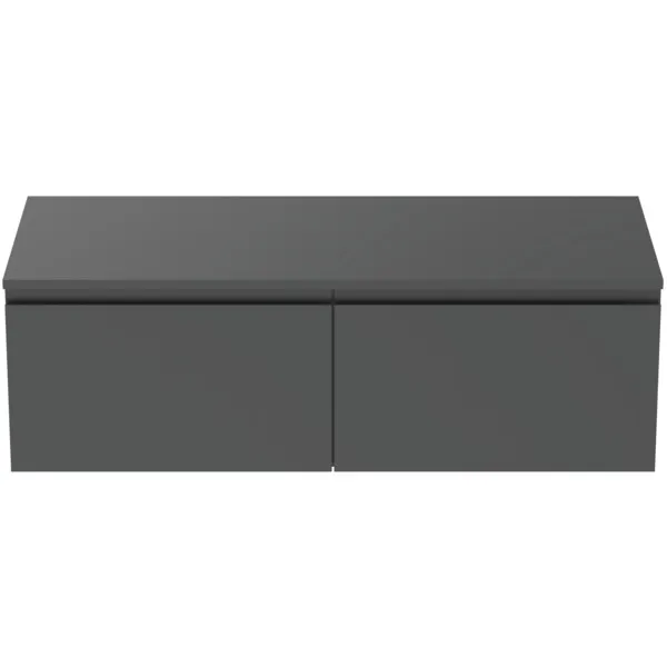 Ideal Standard Waschtischunterschrank Finesse, Anthrazit matt, 1202x505x378 mm, 2 Schubladen mit Softclose-Mechanismus