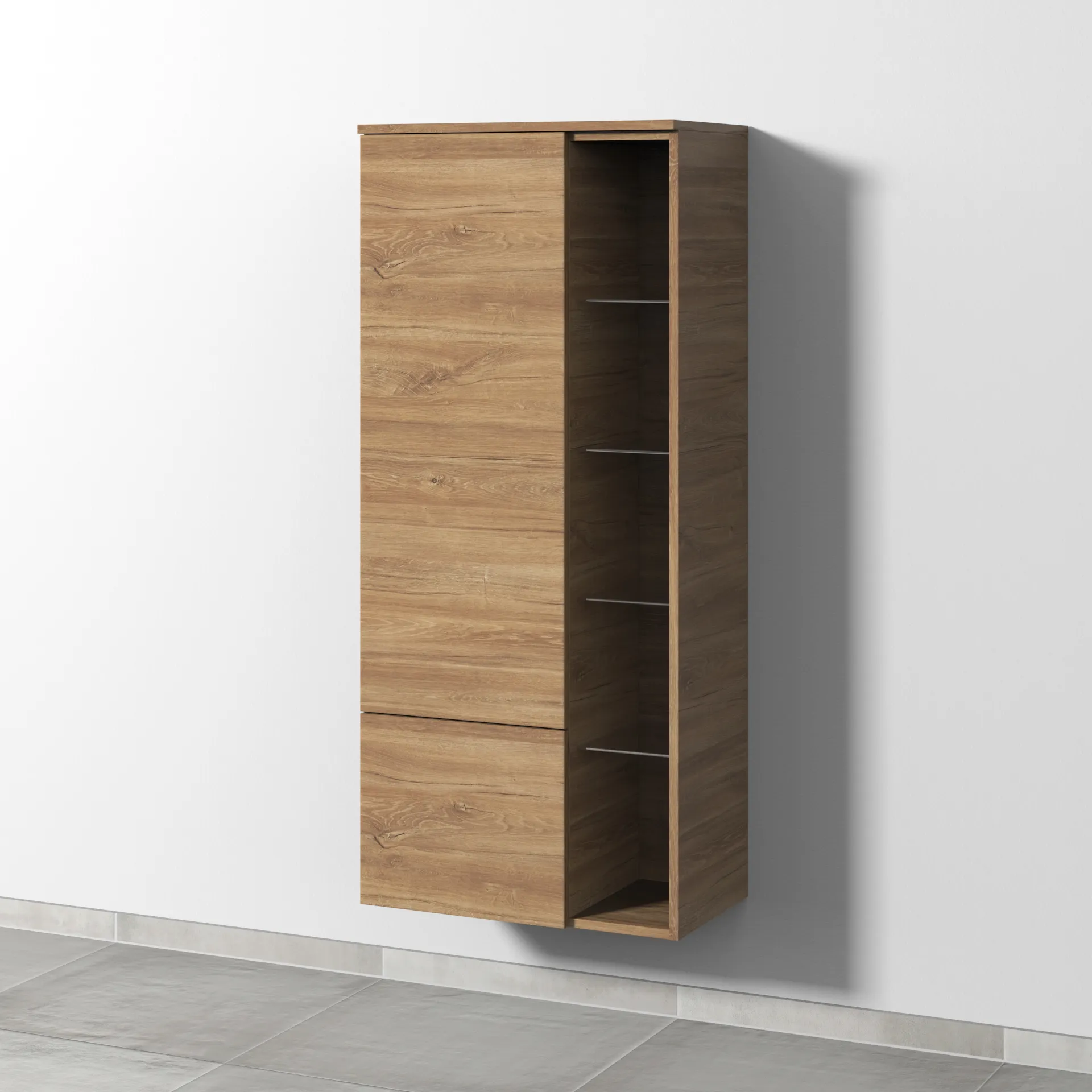 Sanipa Stauraumschrank „3way“ 600 × 1360 × 345 mm Anschlag links, in Eiche Kansas, Anschlag links