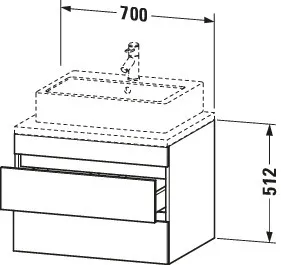 Duravit Waschtischunterschrank wandhängend „DuraStyle“ 70 × 51,2 × 54,8 cm