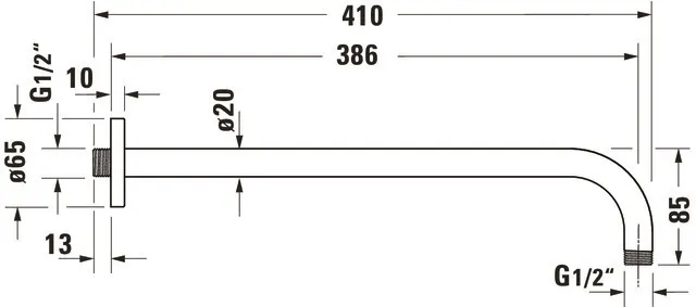 Brausegarnitur Brausen und Zubehör Brausearm „ZubehörArmaturen“ in Chrom Brausegarnitur Brausen und Zubehör Brausearm „ZubehörArmaturen“ in Chrom