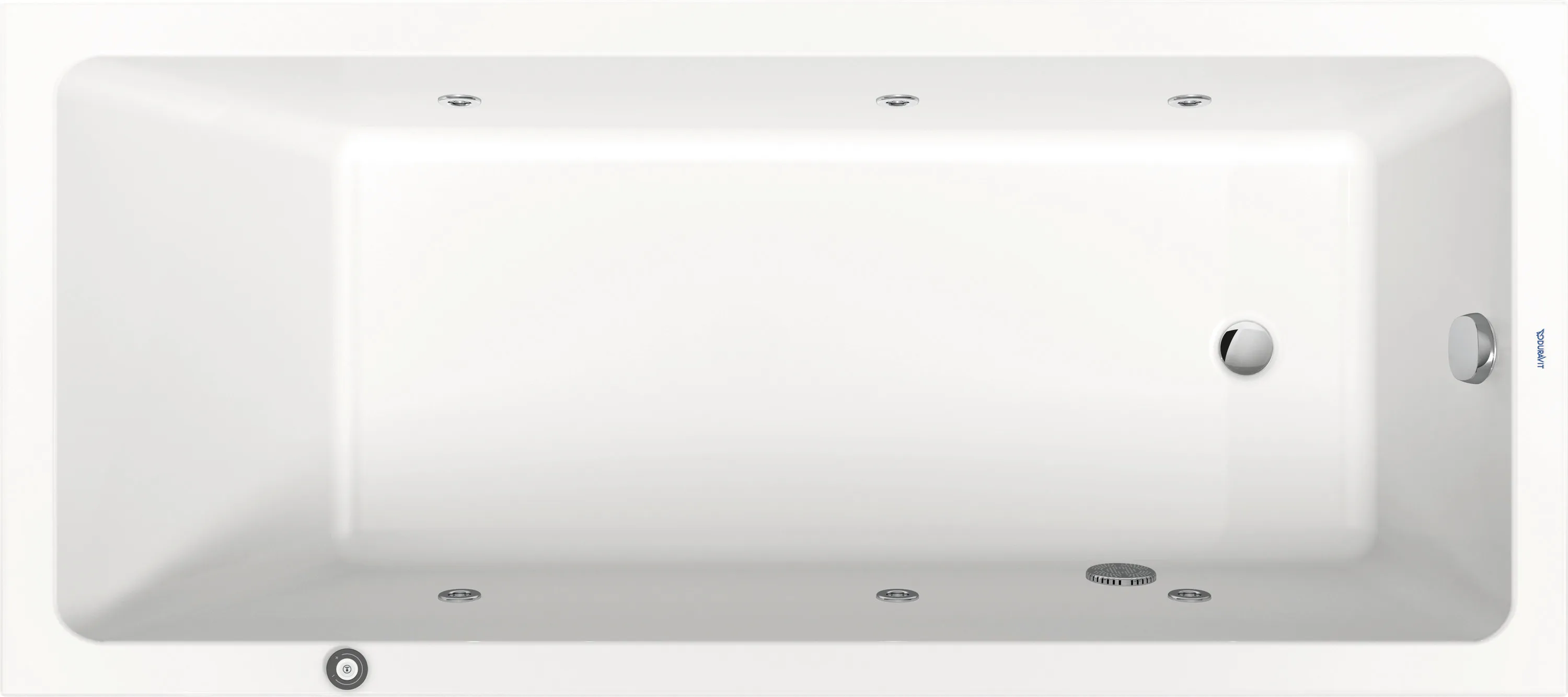 Duravit Whirlwanne „No.1“ rechteck 1800 × 800 mm, Fußablauf mit Jet Project, in Weiß Duravit Whirlwanne „No.1“ rechteck 1800 × 800 mm, Fußablauf mit Jet Project, in Weiß