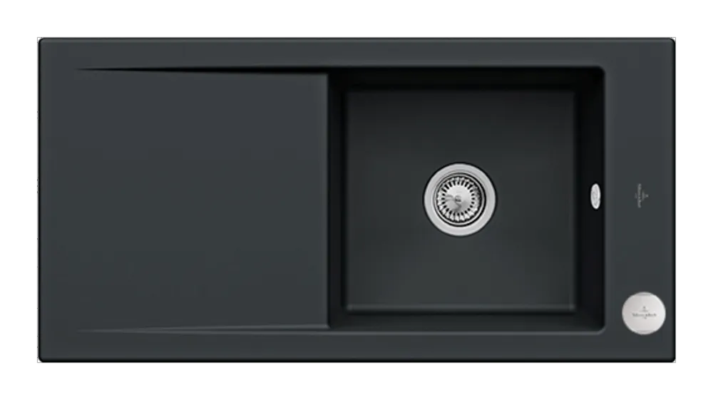 Villeroy & Boch flächenbündiges Küchenspülbecken „Timeline“ 60 flat 965 × 475 × 220 mm in Pure Black Villeroy & Boch flächenbündiges Küchenspülbecken „Timeline“ 60 flat 965 × 475 × 220 mm in Pure Black