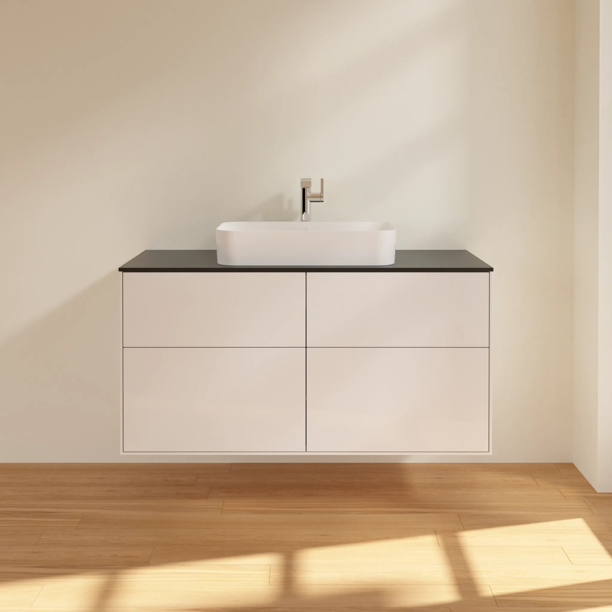 Villeroy & Boch Finion Waschbeckenunterschrank G26 1200x603x501mm Glossy White Lacquer / Glass Black Matt Villeroy & Boch Finion Waschbeckenunterschrank G26 1200x603x501mm Glossy White Lacquer / Glass Black Matt