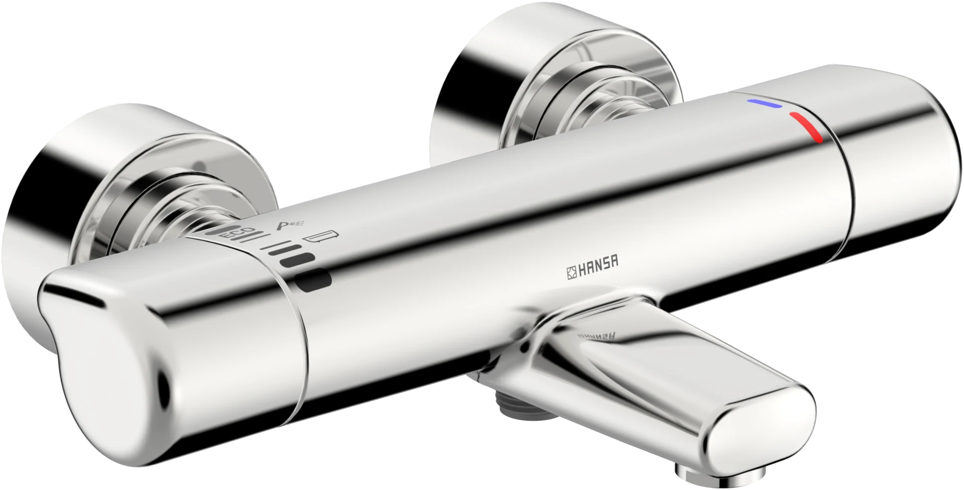 HansaCARE Wannen- und Brausearmatur HansaCARE 0871 Ausladung 168 mm Chrom