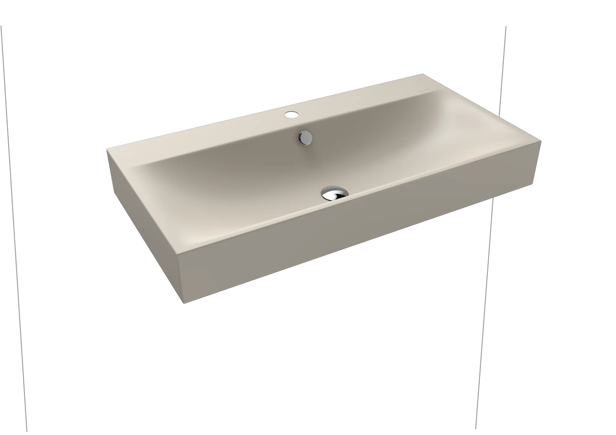 Wandwaschtisch „Silenio“ 90 × 46 cm, ohne Hahnlochbohrung in warm grey 10