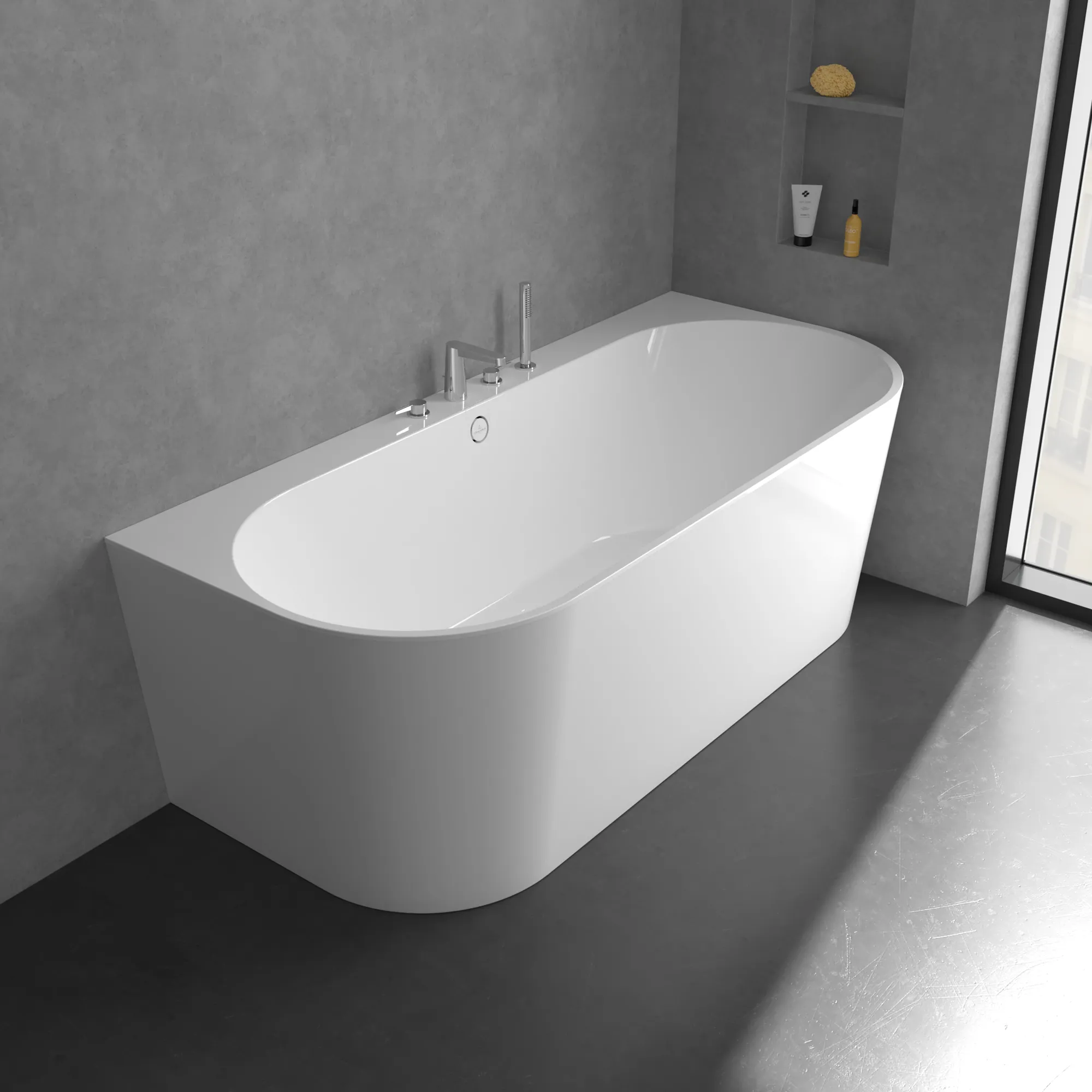 Zweihand-Wannenarmatur „Conum“ Ausladung 129 mm in Chrom Zweihand-Wannenarmatur „Conum“ Ausladung 129 mm in Chrom