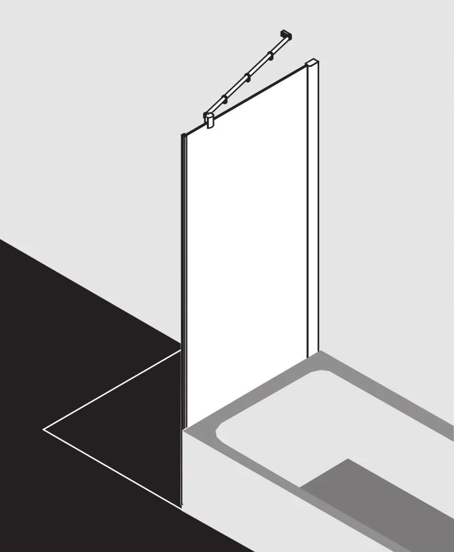 Kermi verkürzte Seitenwand neben Badewanne für Ecke „PASA XP“ Glas Klar, Profile Silber Hochglanz, BV: 720 - 750 mm WE: 730 - 760 mm H: 1600 mm Kermi verkürzte Seitenwand neben Badewanne für Ecke „PASA XP“ Glas Klar, Profile Silber Hochglanz, BV: 720 - 750 mm WE: 730 - 760 mm H: 1600 mm